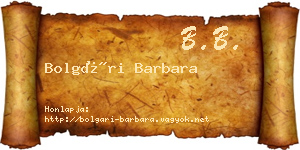 Bolgári Barbara névjegykártya